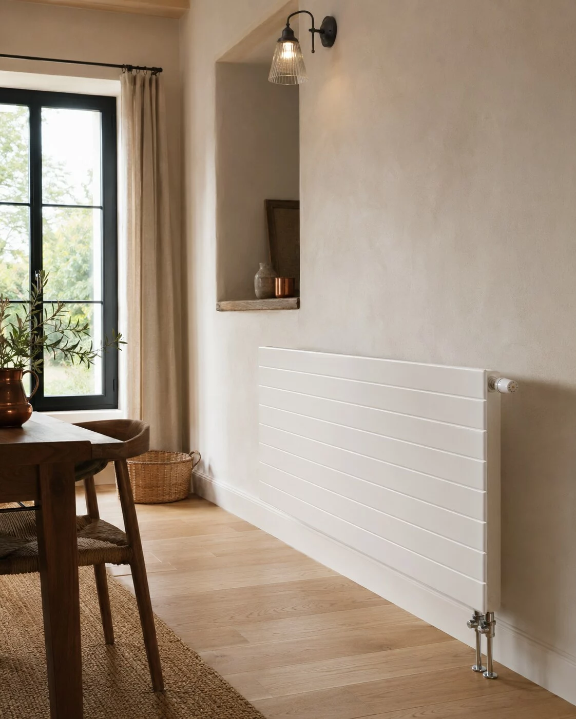 Radiateur à eau chaude dans un salon contemporain